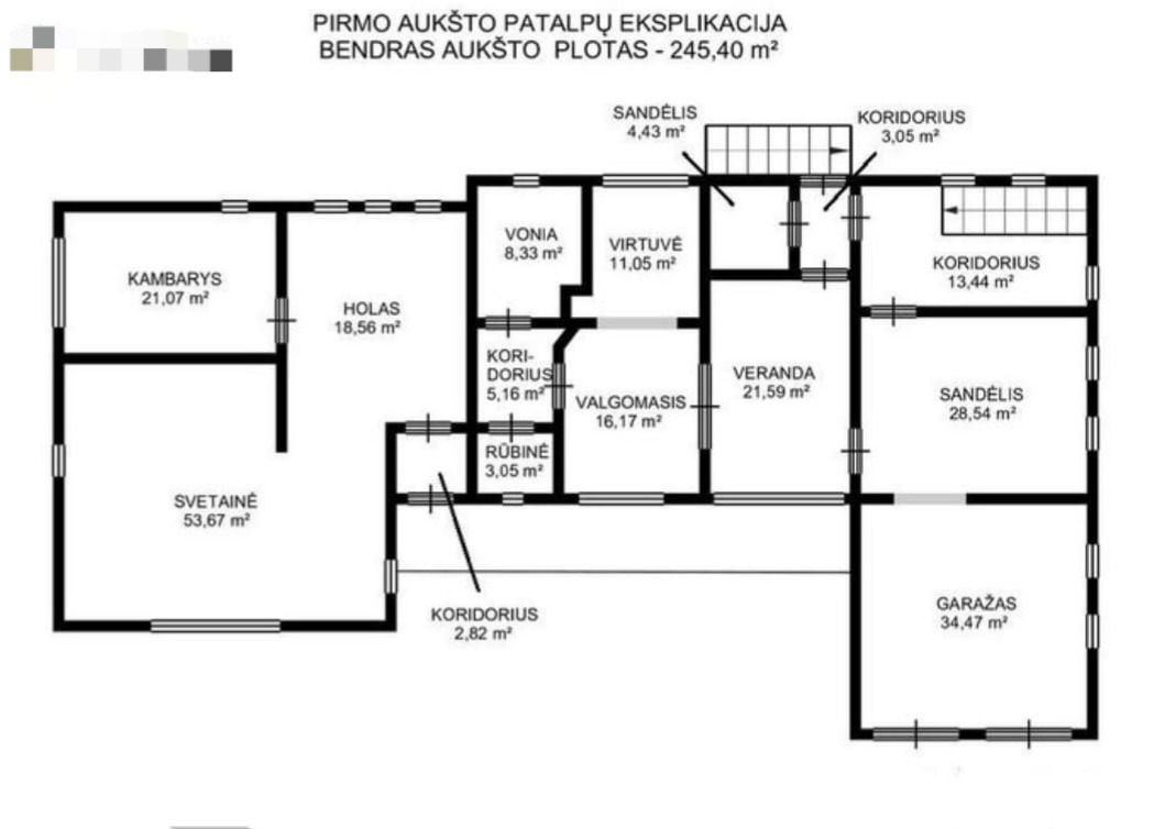 Parduodamas dviejų aukštų su rūsiu mūrinis namas Vilniaus r., Riešėje, Kaštonų g.